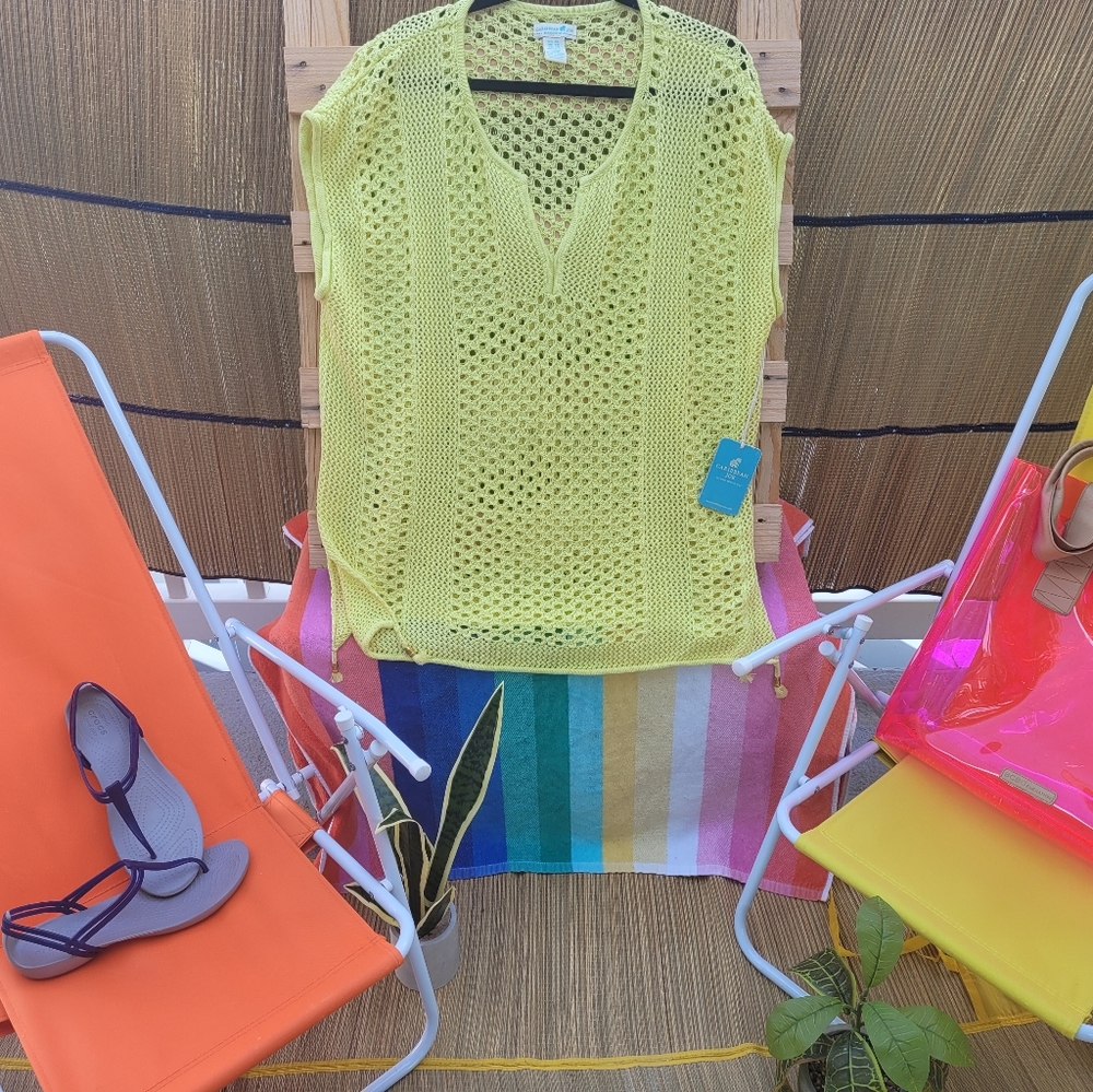 Caribbean Joe beach swimsuit, XL. Limesicle color